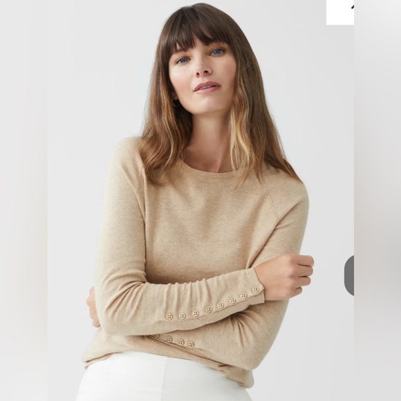 J McLaughlin Heathered Oatmeal Crew Sweater Size S - Picture 1 of 10